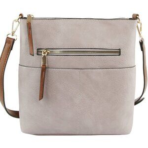Elina Lavender Front Zipper Crossbody Bag